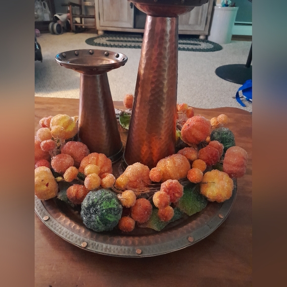 The White Barn Candle co Accents Hammered Copper Candlestick